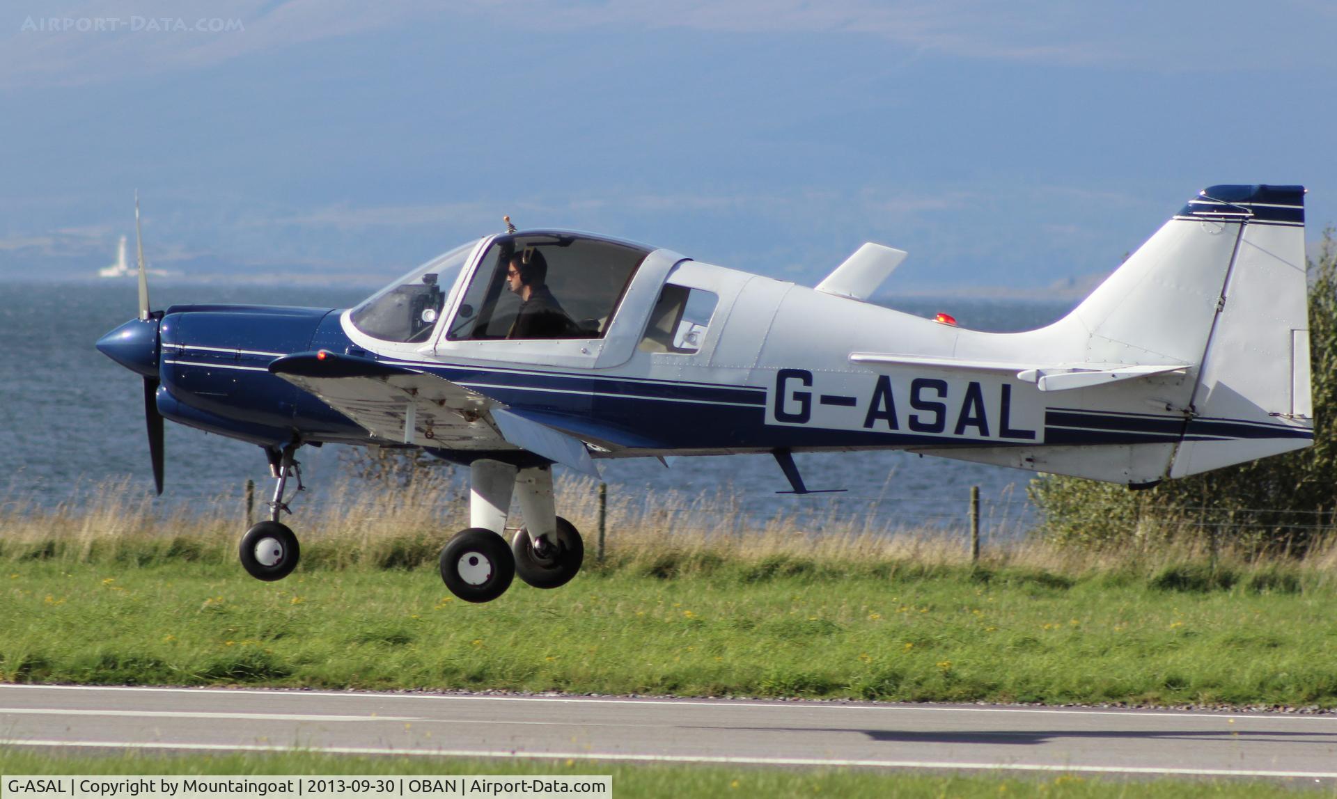 G-ASAL, 1973 Scottish Aviation Bulldog Series 120 Model 124 C/N BH120/239, Landing at Oban.