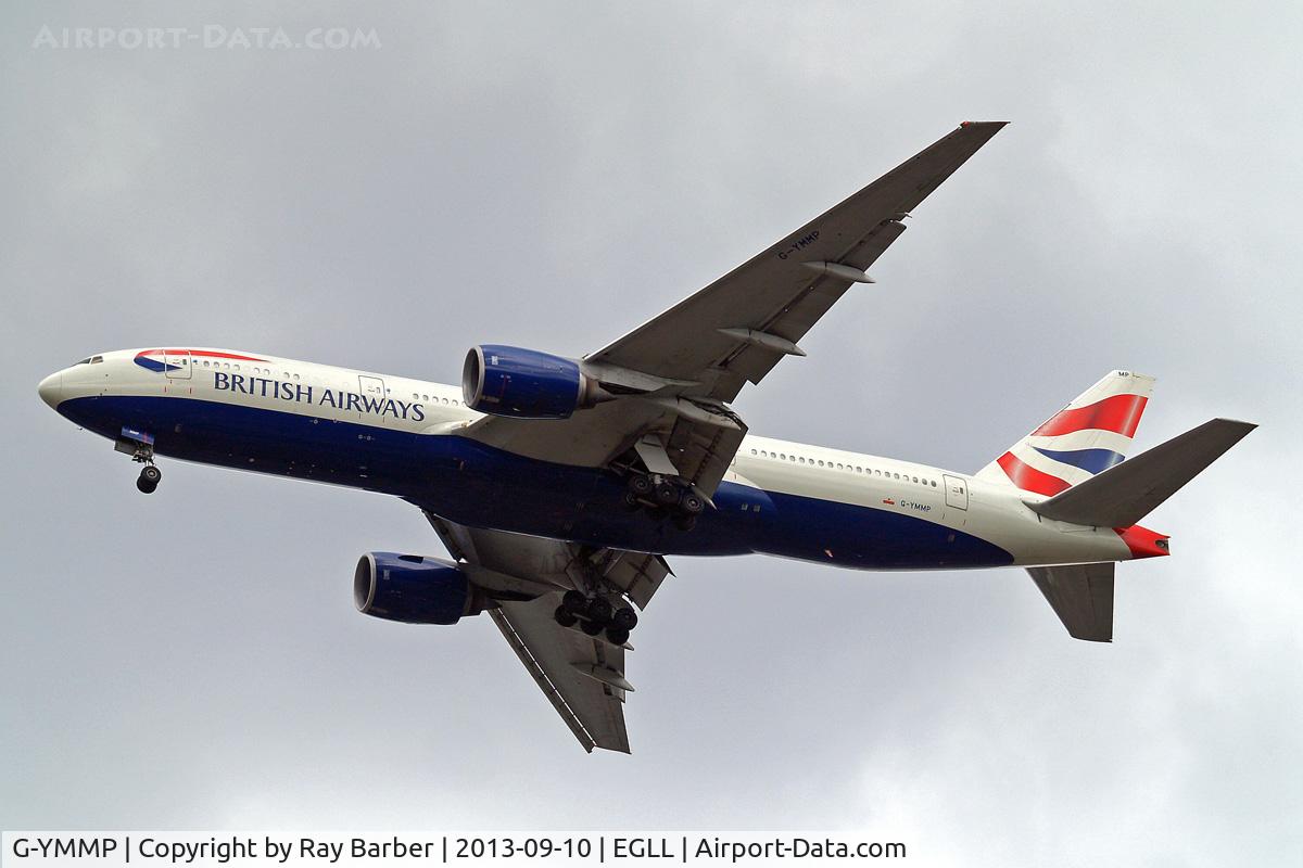 G-YMMP, 2001 Boeing 777-236 C/N 30315, Boeing 777-236ER [30315] (British Airways) Home~G 10/09/2013. On approach 27R.