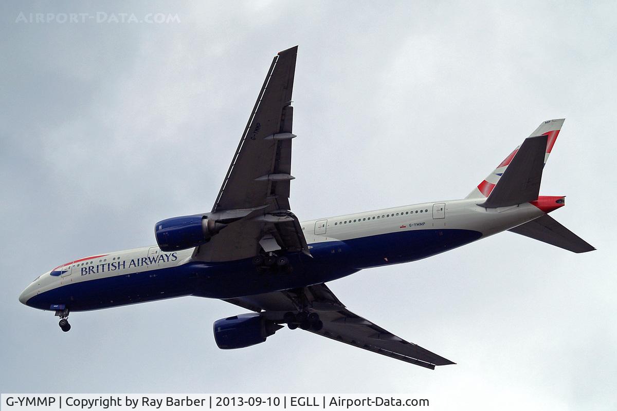G-YMMP, 2001 Boeing 777-236 C/N 30315, Boeing 777-236ER [30315] (British Airways) Home~G 10/09/2013. On approach 27R.