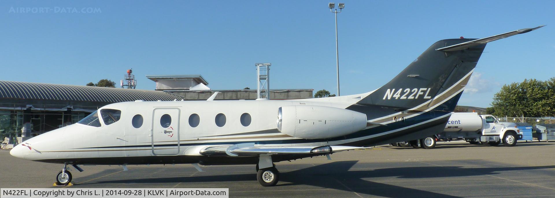 N422FL, Raytheon Aircraft Company 400A C/N RK-346, A transient Beechjet 400A sitting on the ramp at Livermore Municipal Airport.