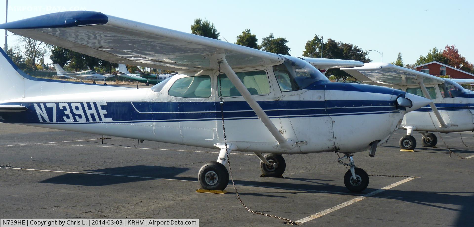 N739HE, 1978 Cessna 172N C/N 17270549, Locally-based 1978 Cessna 172 Skyhawk sitting on the Nice Air ramp at Reid Hillview Airport, San Jose, CA.