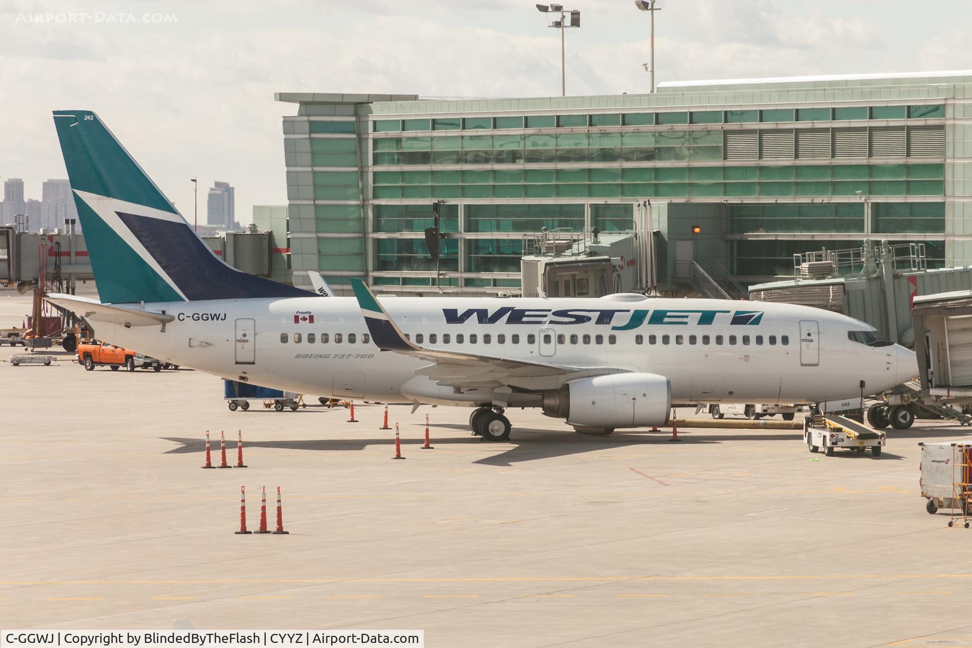 C-GGWJ, 2007 Boeing 737-7CT C/N 35503, Parked at Terminal 3 at Toronto Pearson