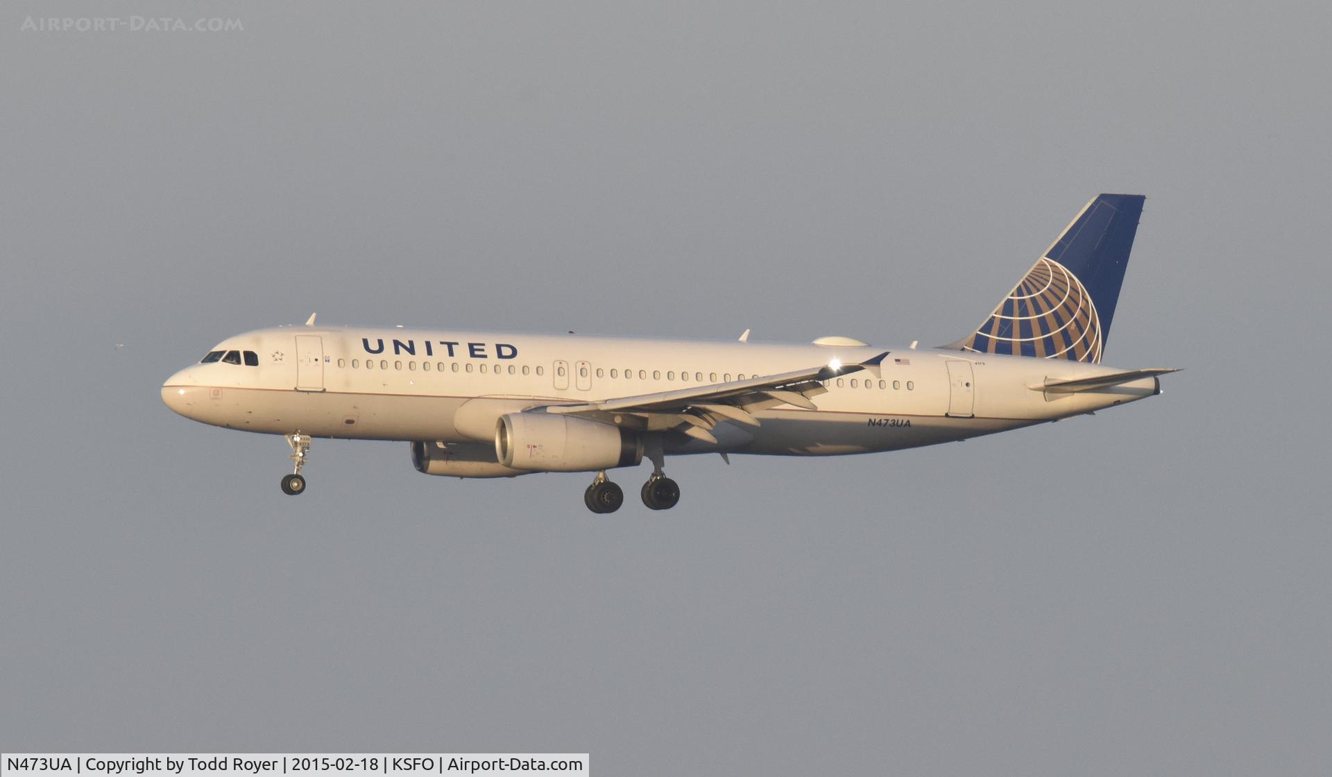 N473UA, 2001 Airbus A320-232 C/N 1469, Landing at SFO
