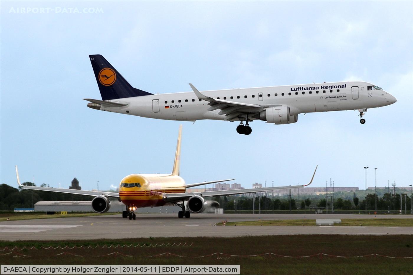 D-AECA, 2009 Embraer 190LR (ERJ-190-100LR) C/N 19000327, In and out on rwy 26L.....
