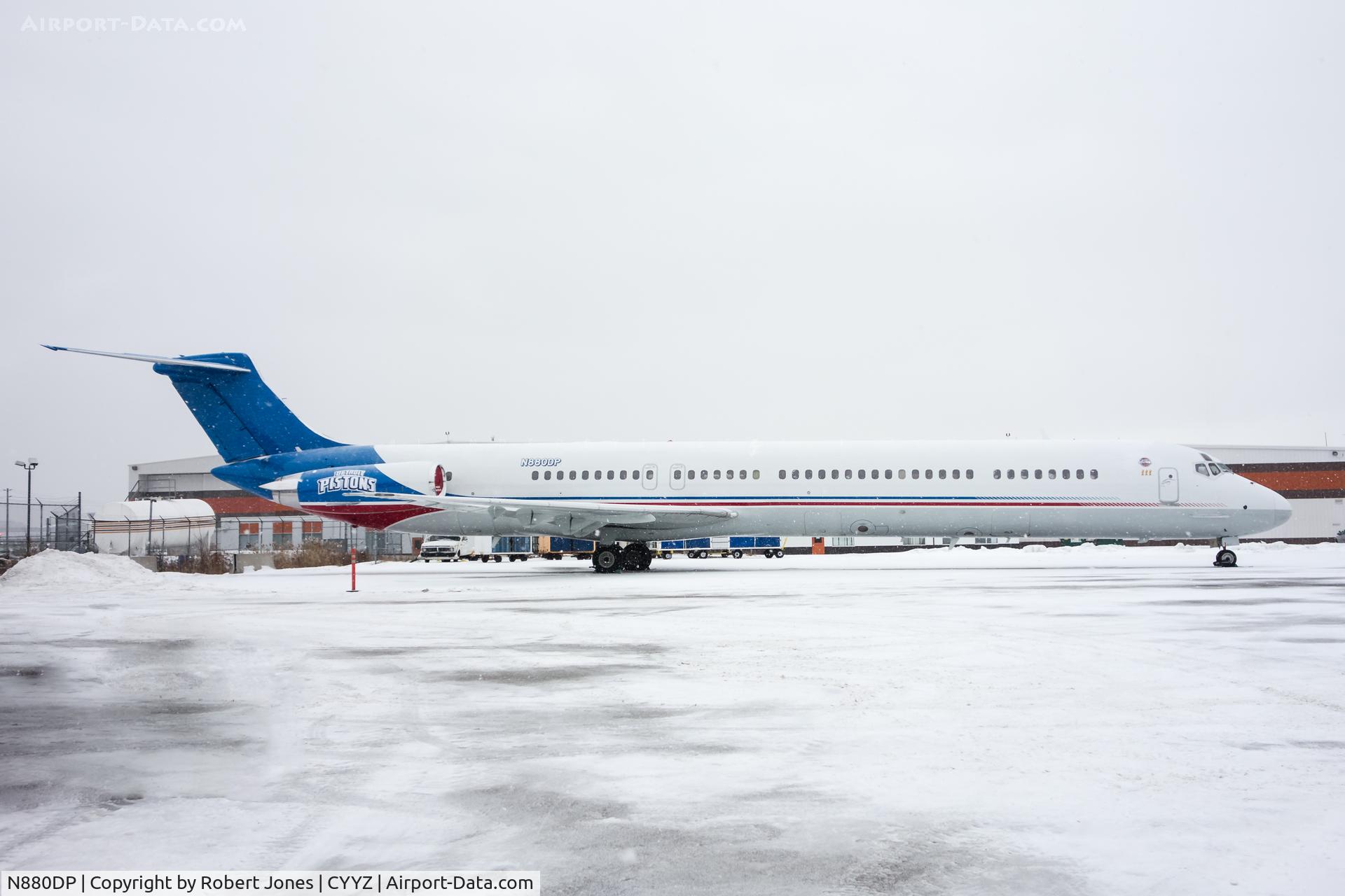 N880DP, 1974 McDonnell Douglas DC-9-32 C/N 47635, The Detroit Pistons' team plane, parked at the north end of Toronto Pearson