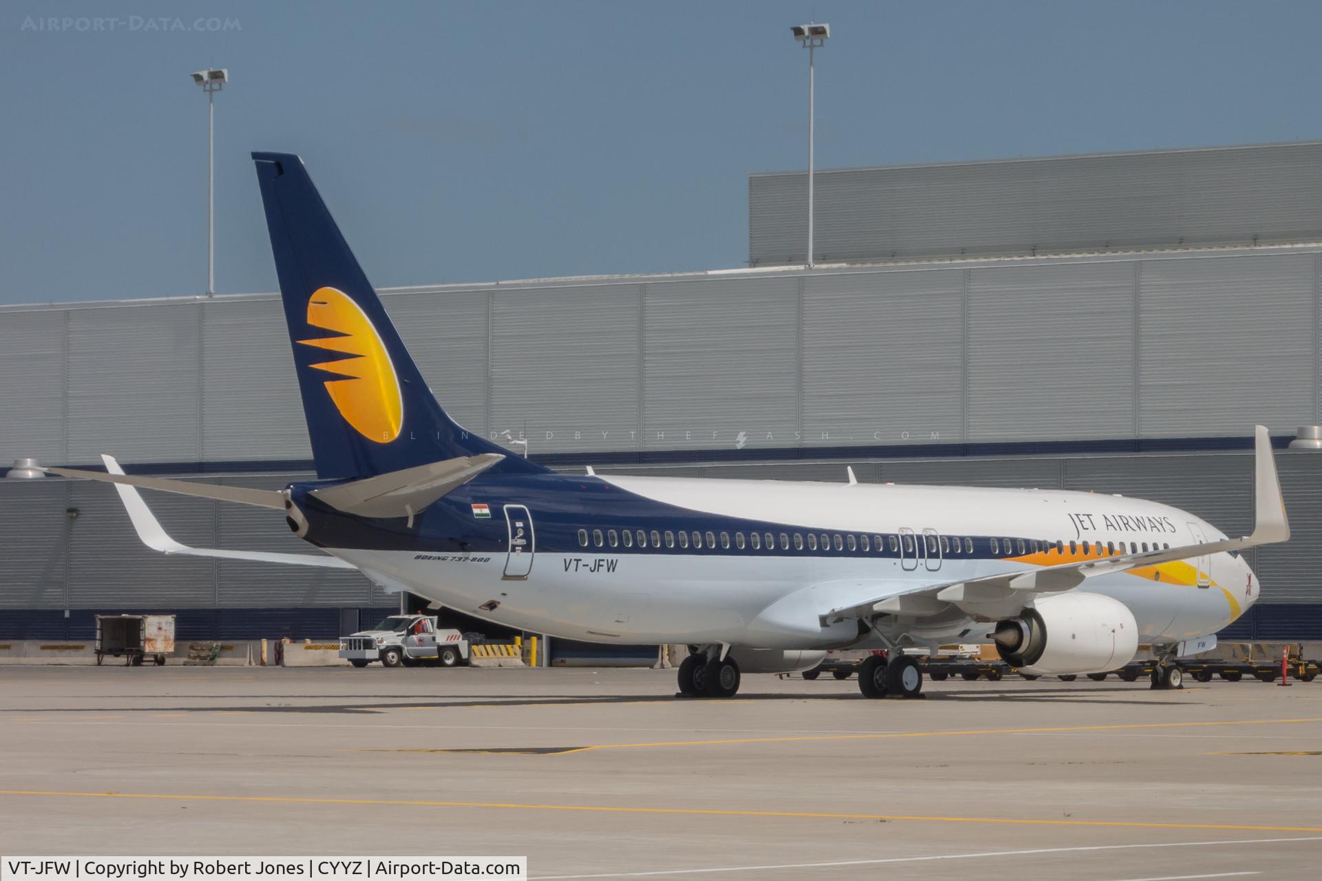 VT-JFW, 2014 Boeing 737-85R C/N 42799, Spending the night at Toronto Pearson on its delivery flight from Boeing