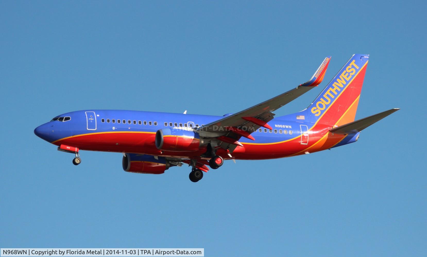 N968WN, 2011 Boeing 737-7H4 C/N 36679, Southwest