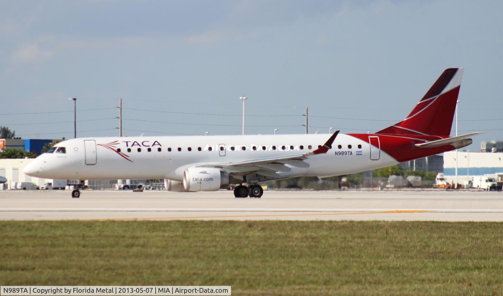 N989TA, 2011 Embraer 190AR (ERJ-190-100IGW) C/N 19000482, Taca E190