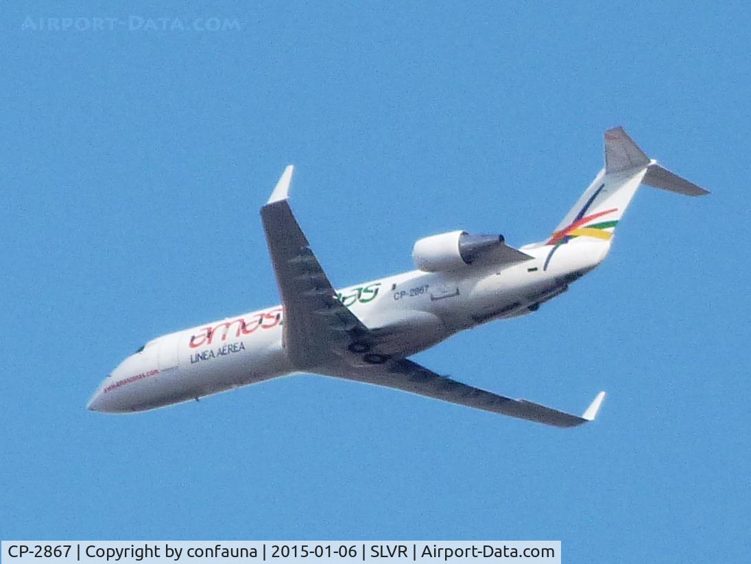 CP-2867, 2002 Bombardier CRJ-200LR (CL-600-2B19) C/N 7612, Descending to Viru Viru