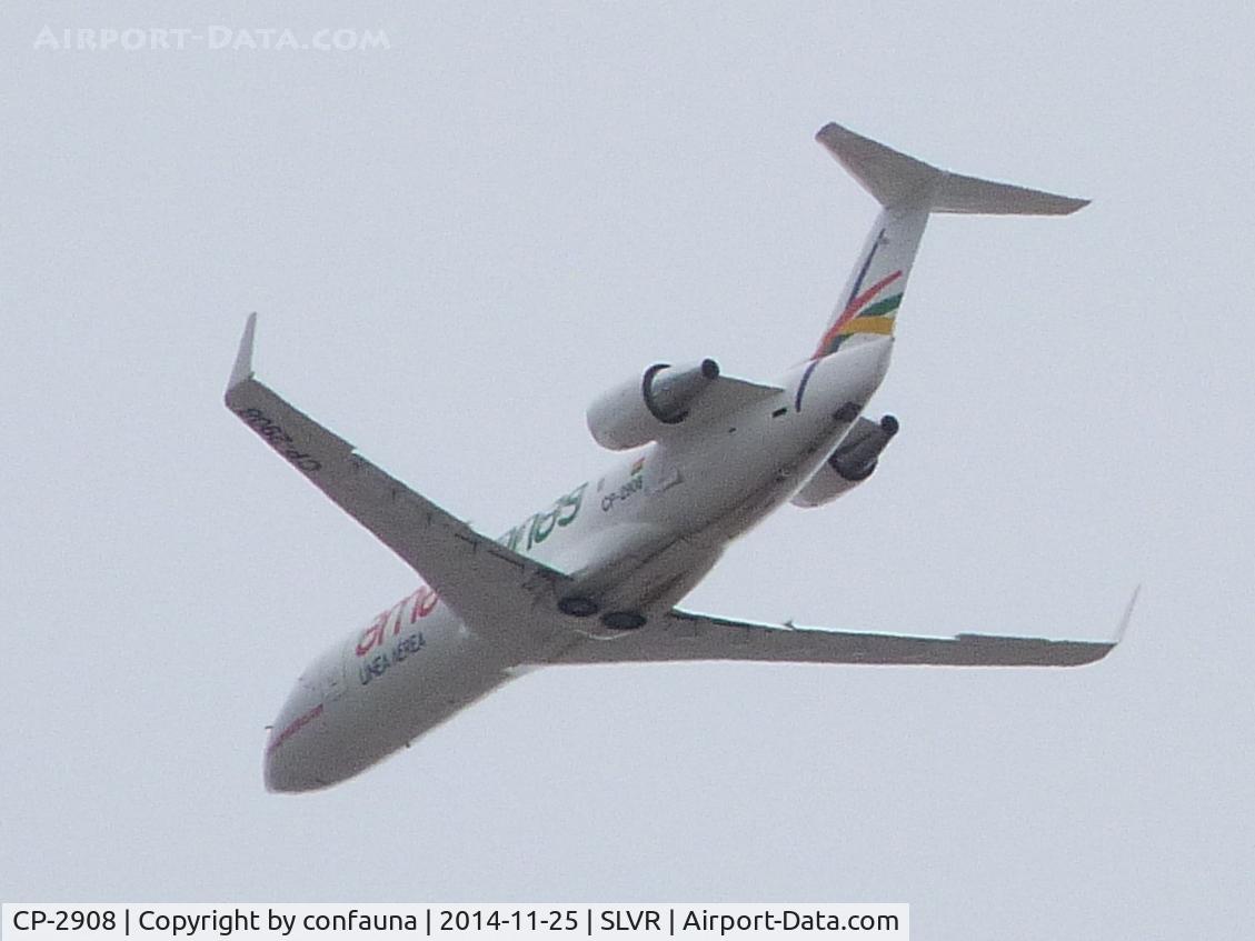 CP-2908, 1998 Canadair CRJ-200LR (CL-600-2B19) C/N 7247, Descending to Viru Viru
