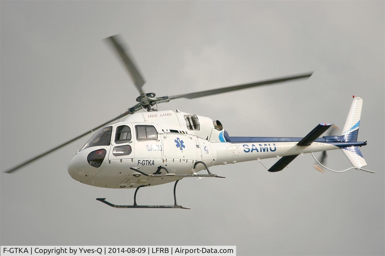 F-GTKA, Eurocopter AS-355N Ecureuil 2 C/N 5141, Eurocopter AS-355N, flight over Brest-Bretagne airport (LFRB-BES)