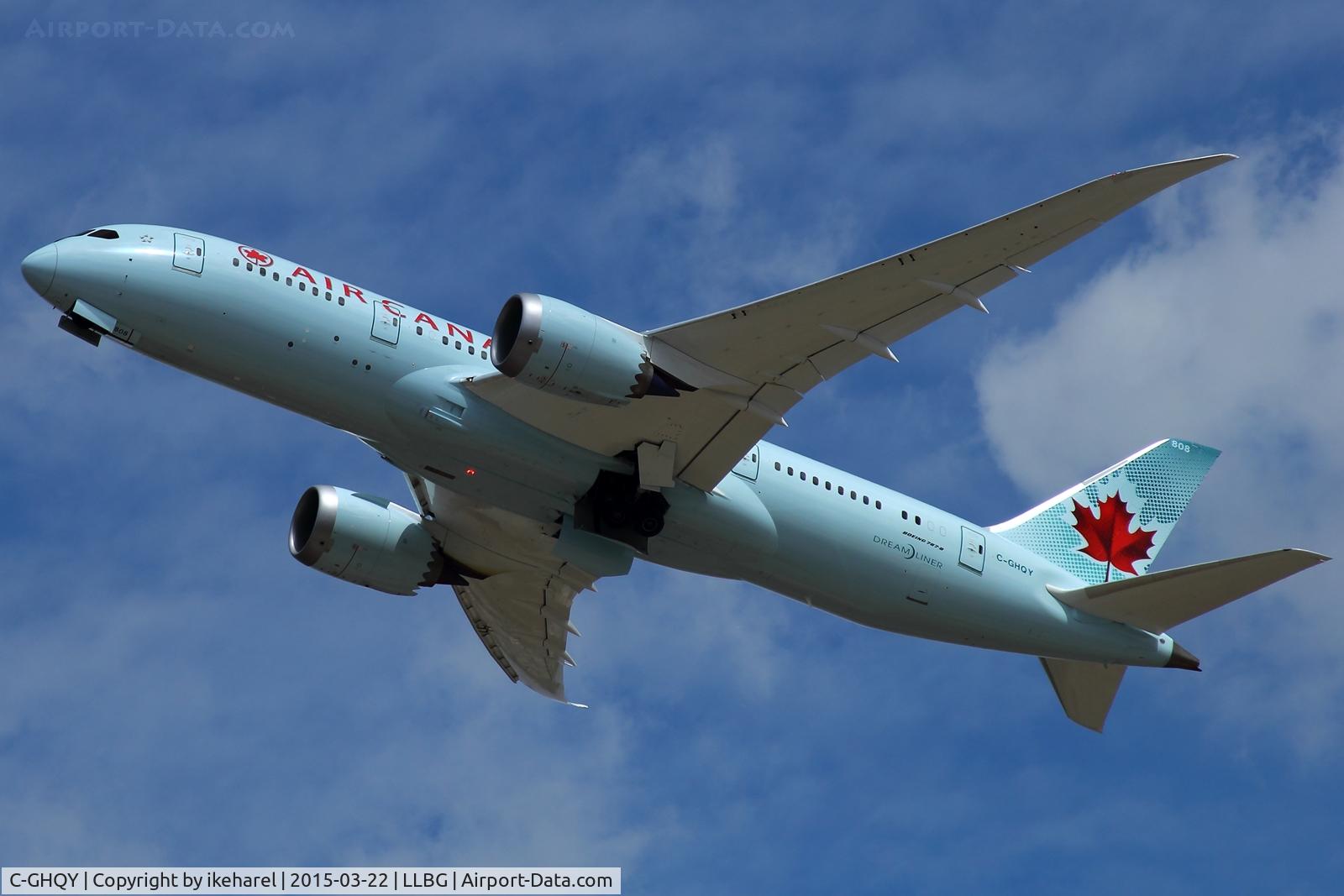 C-GHQY, 2015 Boeing 787-8 Dreamliner Dreamliner C/N 35264, Air-Canada Boeing 787, en-route to Toronto, T/O runway 26.