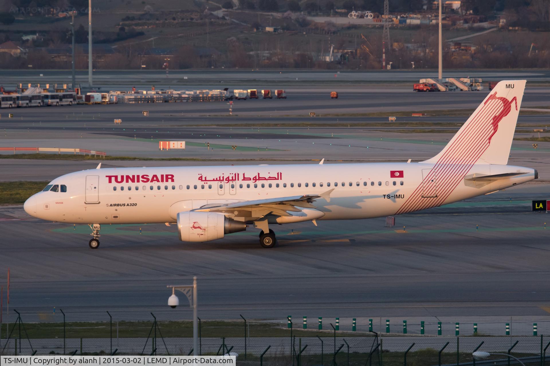 TS-IMU, 2013 Airbus A320-214 C/N 5474, Taxying for departure in the evening sun