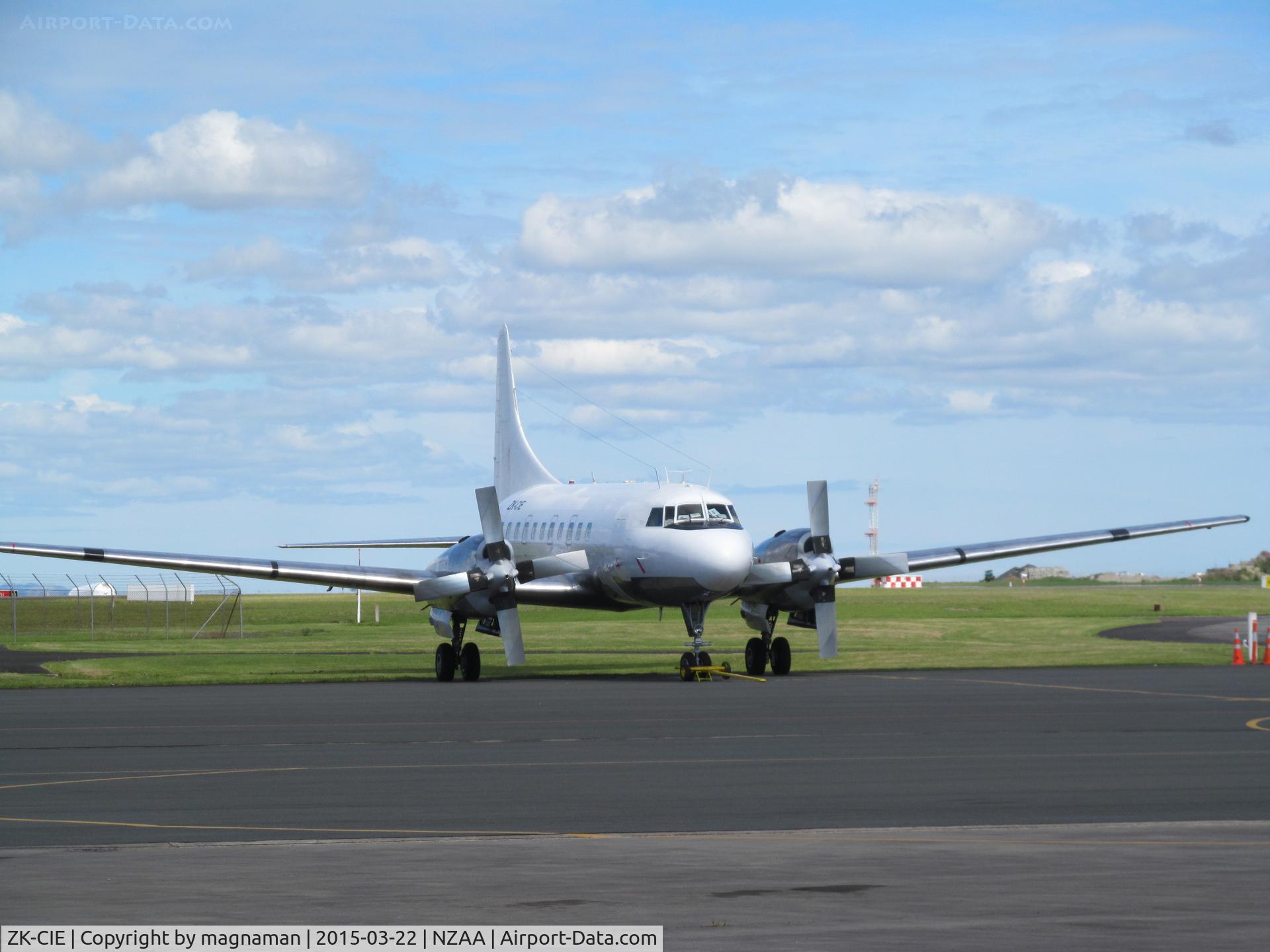 ZK-CIE, 1957 Convair CV-580 C/N 399, nice props - on convair apron