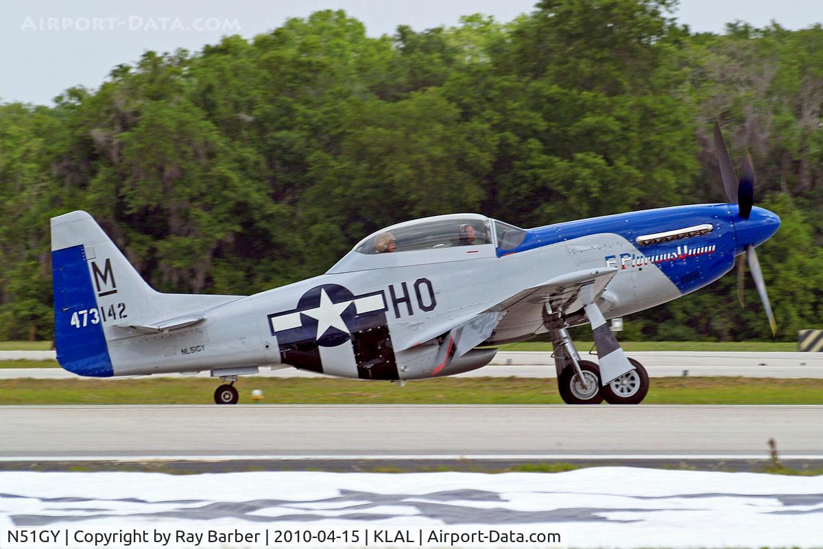 N51GY, 1946 North American F-51 C/N 44-73142, North American TP-51D Mustang [122-39601] Lakeland-Linder~N 15/04/2010