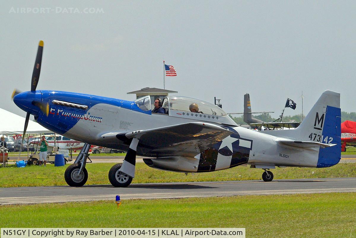 N51GY, 1946 North American F-51 C/N 44-73142, North American TP-51D Mustang [122-39601] Lakeland-Linder~N 15/04/2010