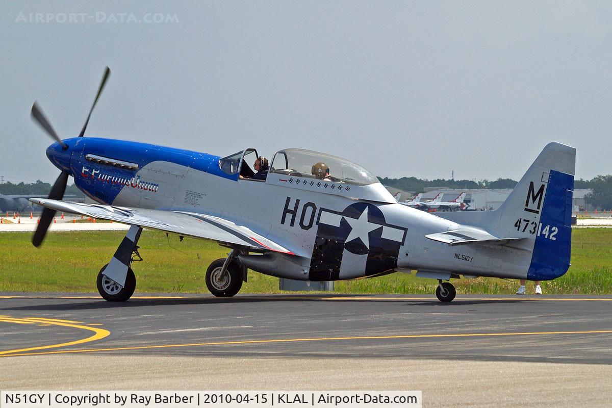 N51GY, 1946 North American F-51 C/N 44-73142, North American TP-51D Mustang [122-39601] Lakeland-Linder~N 15/04/2010