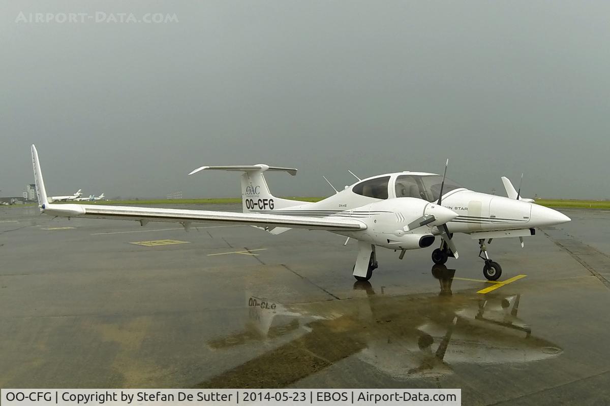OO-CFG, 2007 Diamond DA-42 Twin Star C/N 42.331, Showry weather in Ostend.