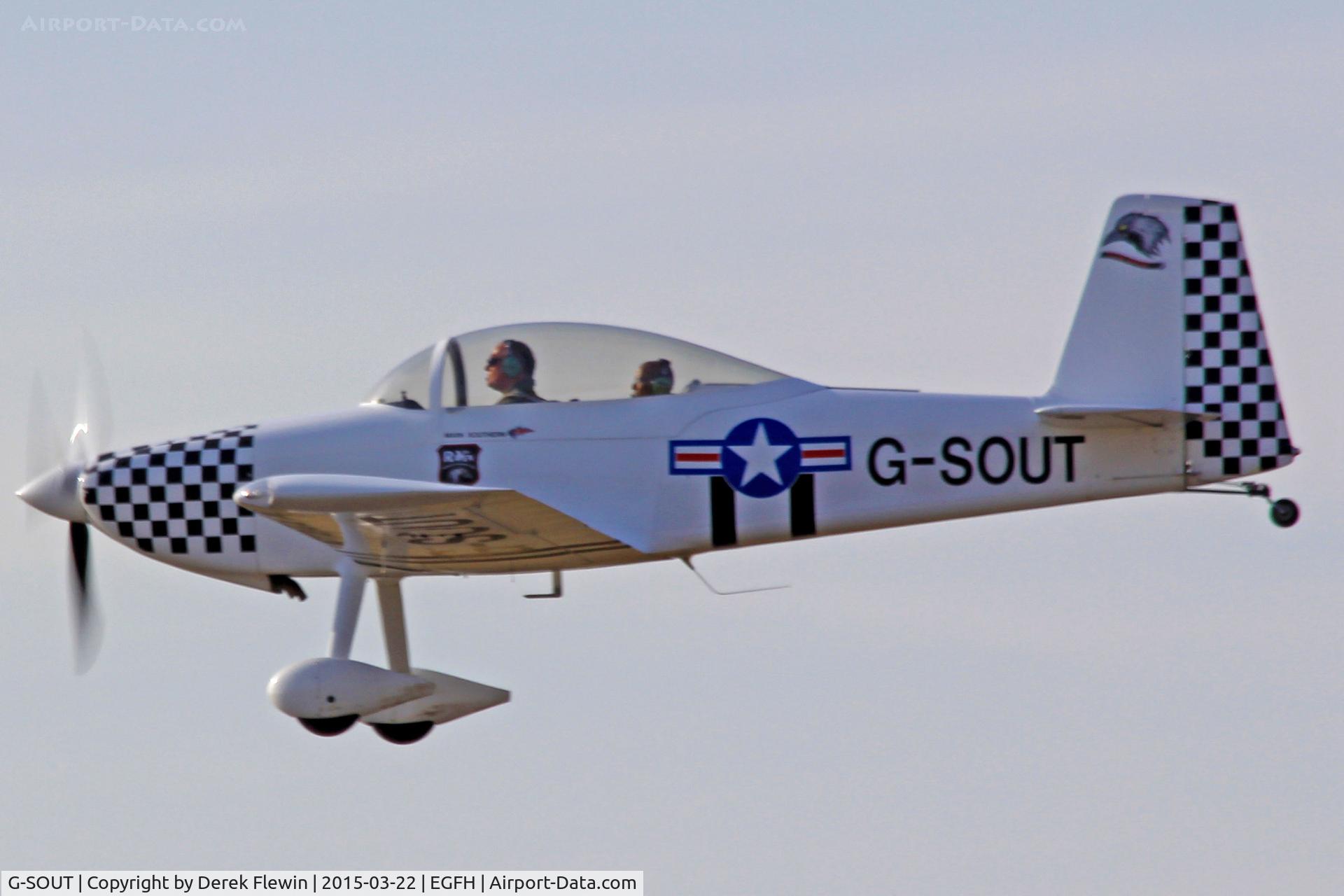 G-SOUT, 2006 Vans RV-8 C/N PFA 303-13295, Visiting RV-8, Winsford-Ashcroft Farm based, seen departing runway 22 en route RTB.