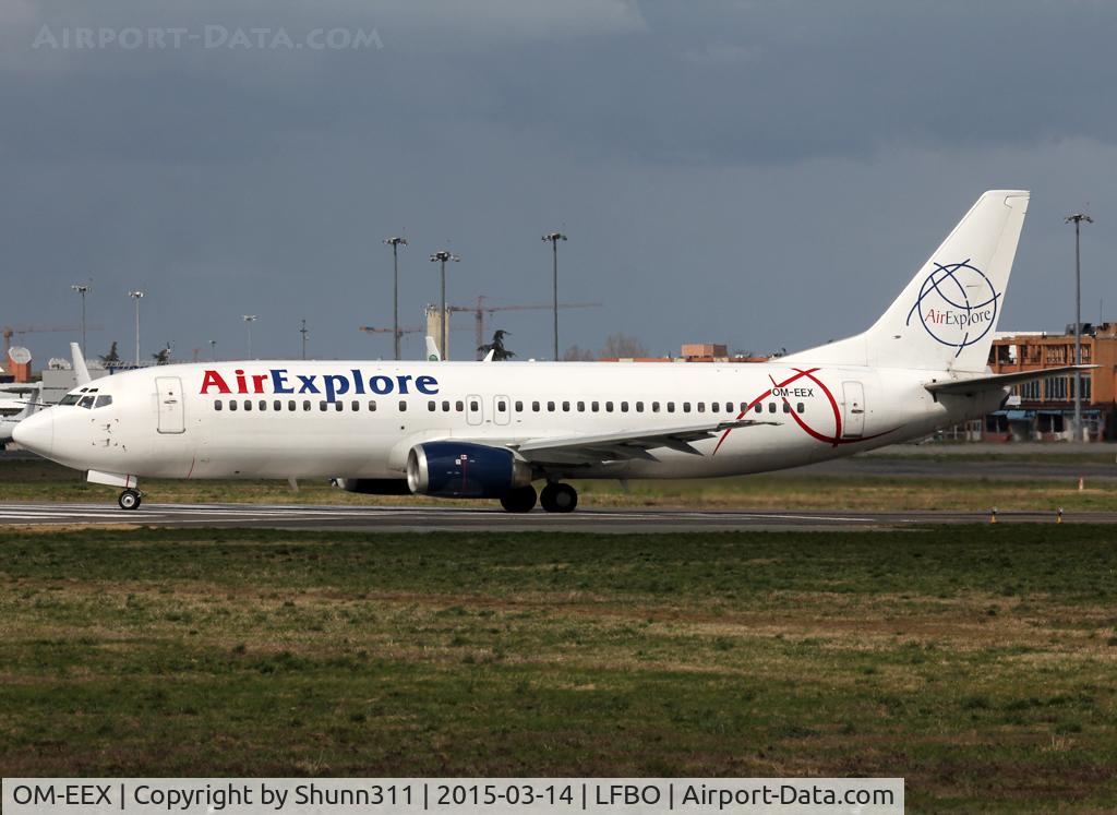 OM-EEX, 1994 Boeing 737-4Q8 C/N 26302, Lining up rwy 32R for departure...