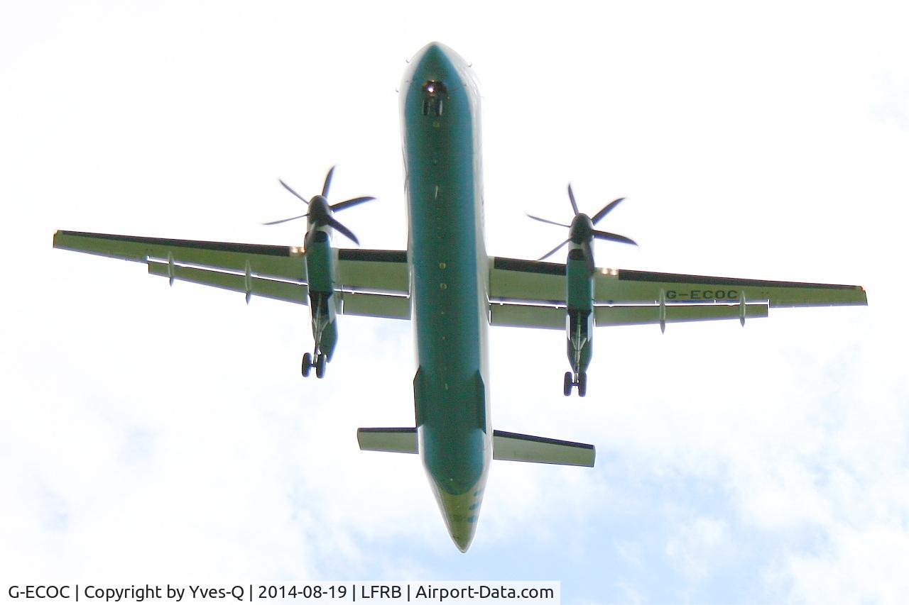 G-ECOC, 2007 De Havilland Canada DHC-8-402Q Dash 8 C/N 4197, De Havilland Canada DHC-8-402Q Dash 8, Short approach rwy 25L, Brest-Bretagne airport (LFRB-BES)