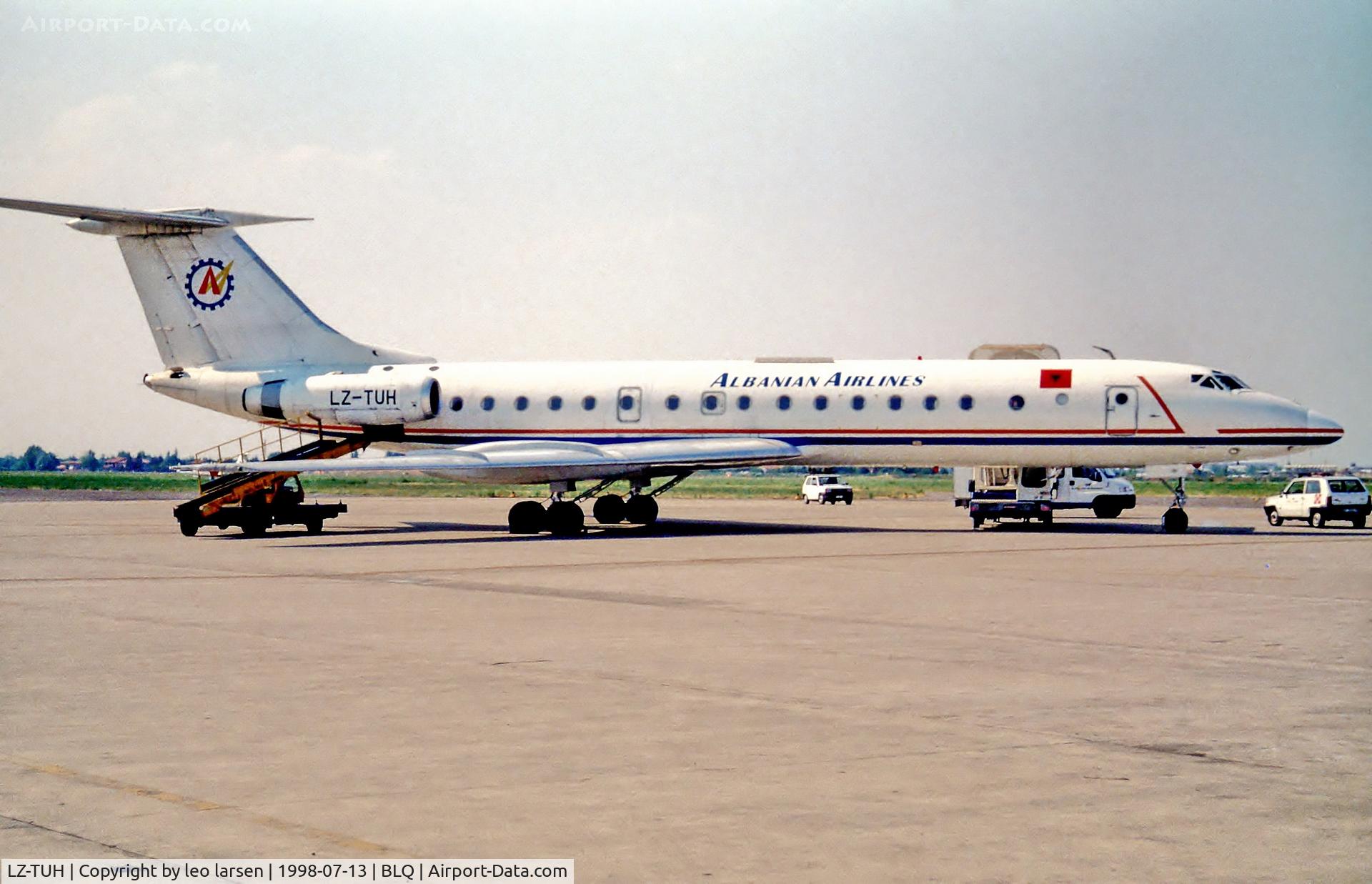 LZ-TUH, 1977 Tupolev Tu-134A-1 C/N 73 60142, Bologna Italy 13.7.98 lease to Albanian AL