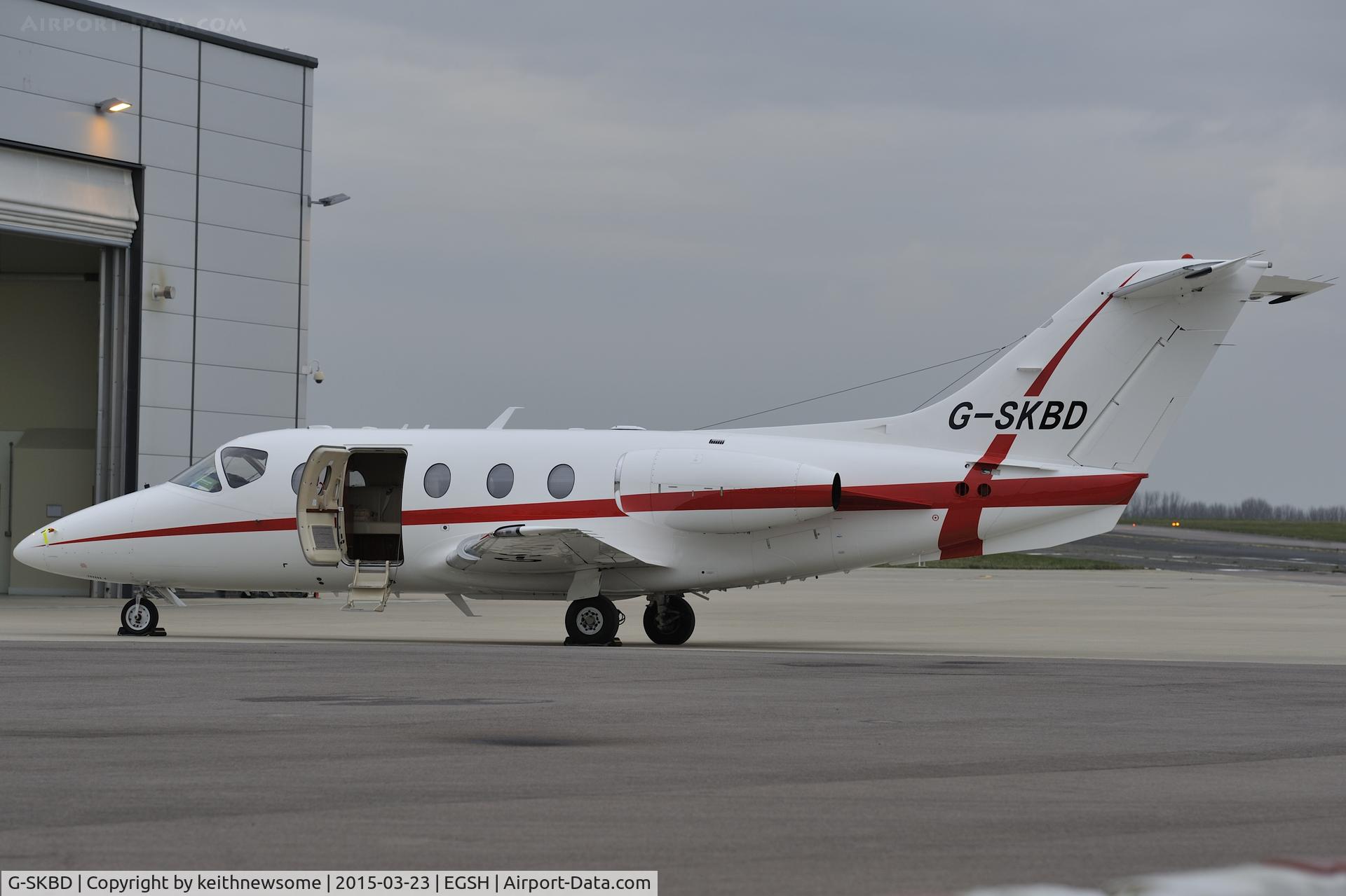 G-SKBD, 2004 Raytheon Beechjet 400A C/N RK-376, Parked on apron At Norwich.