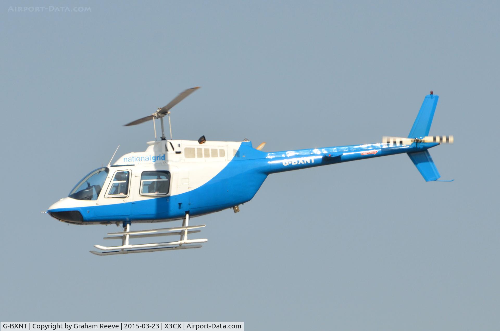 G-BXNT, 1977 Bell 206B JetRanger III C/N 2398, On approach to Norwich.