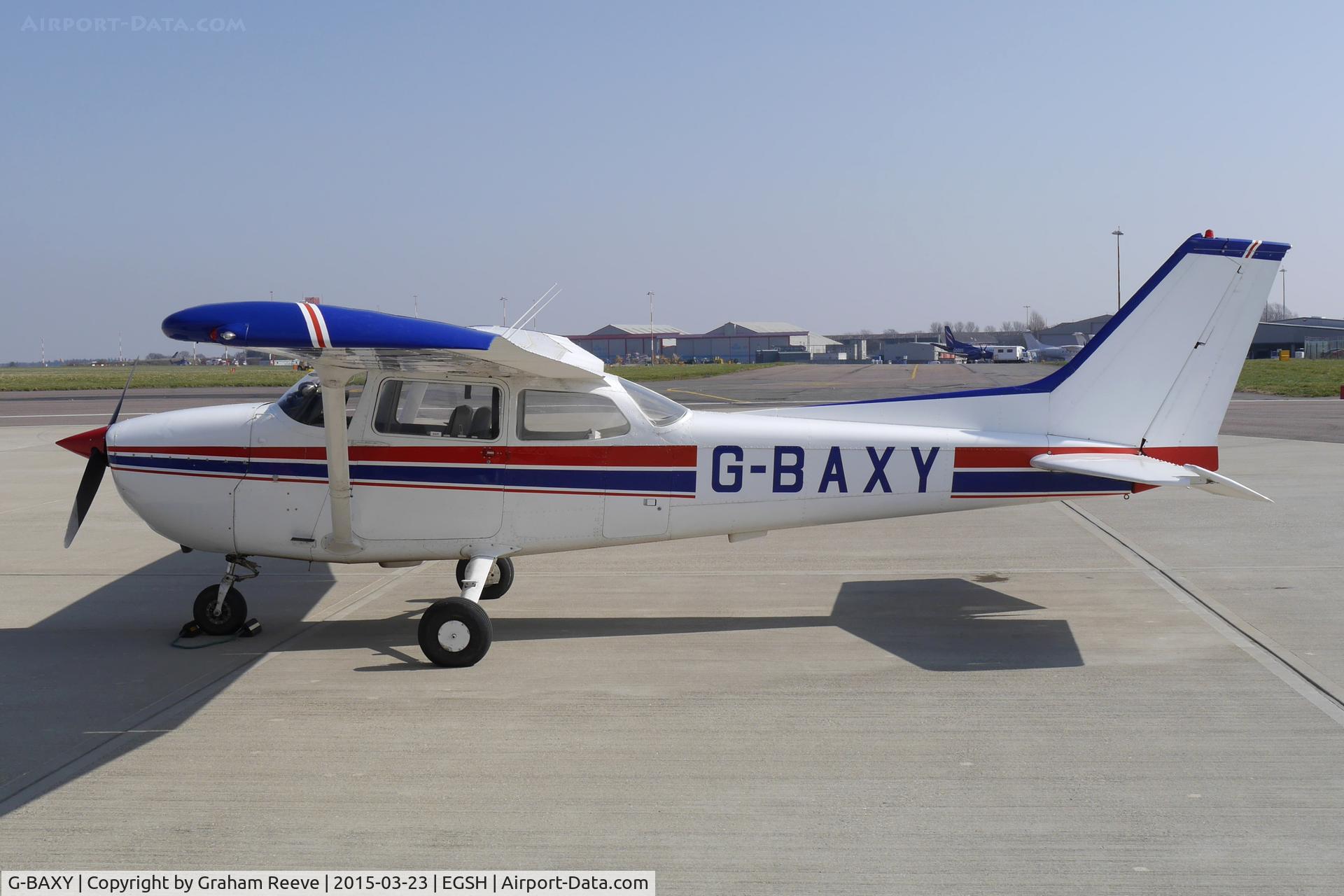 G-BAXY, 1972 Reims F172M ll Skyhawk C/N 0905, Parked at Norwich.