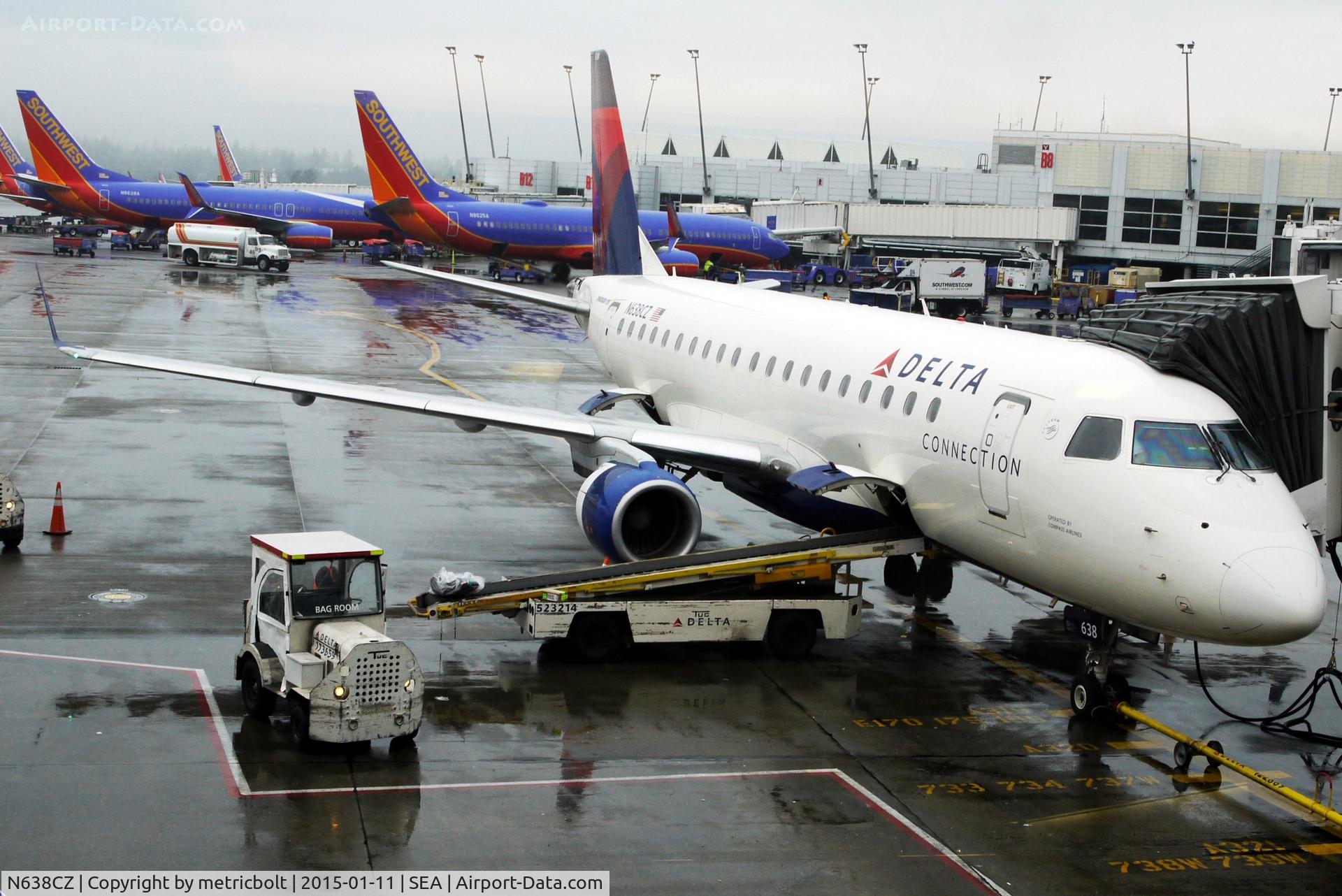 N638CZ, 2008 Embraer 175LR (ERJ-170-200LR) C/N 17000259, at SeaTac