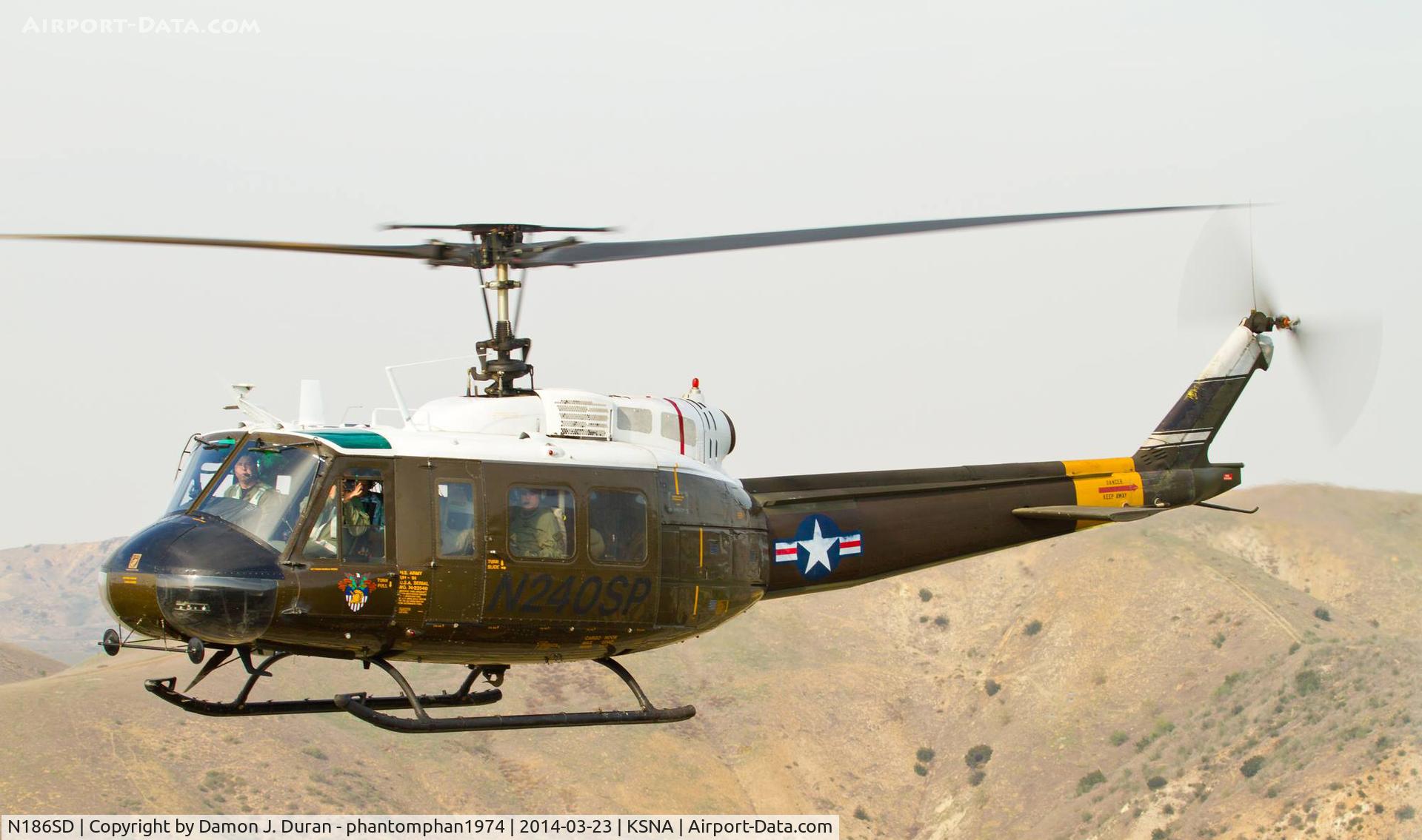 N186SD, Bell UH-1H Iroquois C/N 13864, On delivery flight 3/23/14.  Previously registered as N240SP