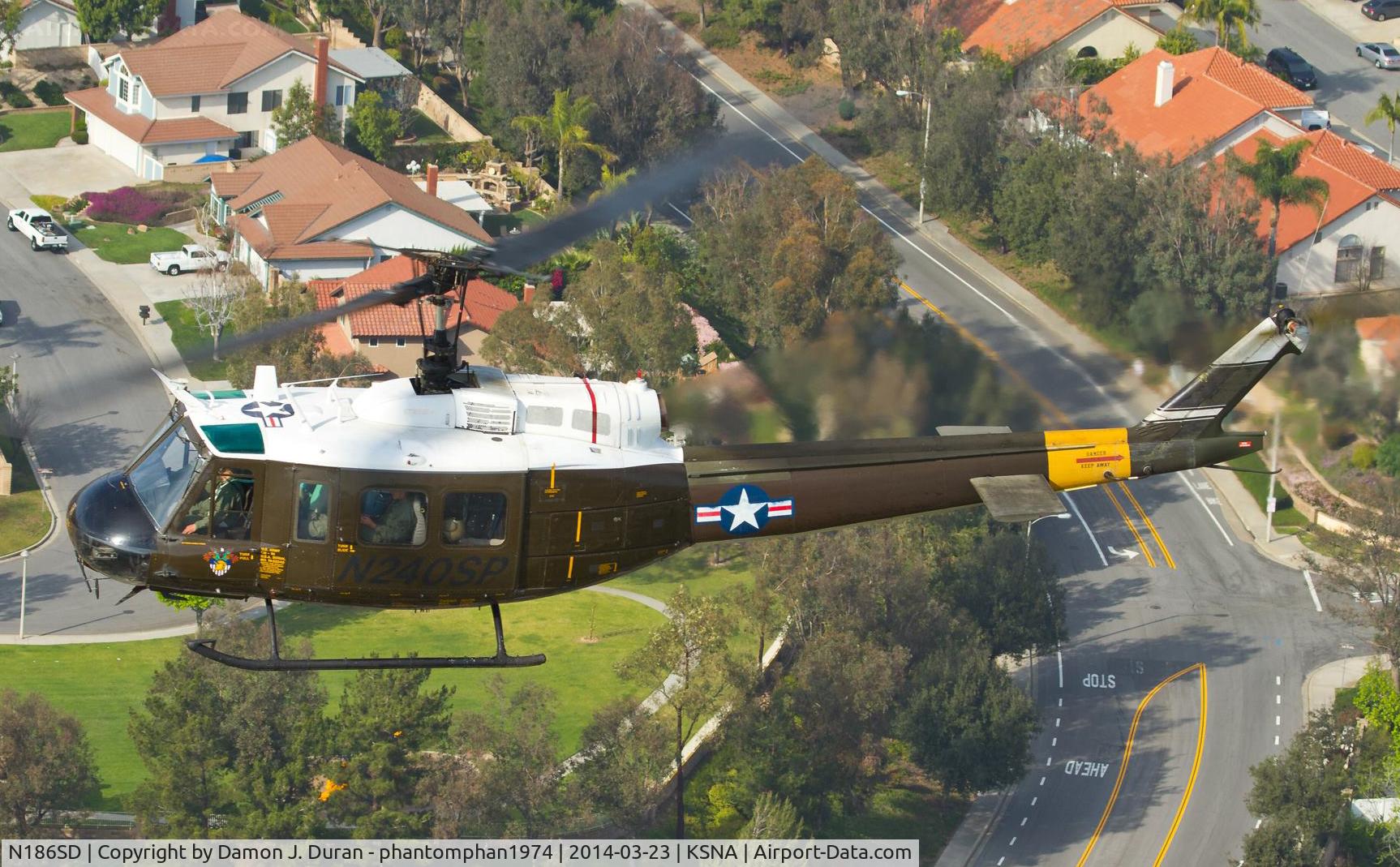 N186SD, Bell UH-1H Iroquois C/N 13864, Delivery flight