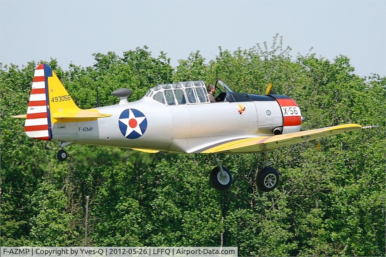 F-AZMP, North American T-6G Texan C/N 168-160, North American T-6G Texan, Take off, La Ferte-Alais Airfield (LFFQ) Air show 2012