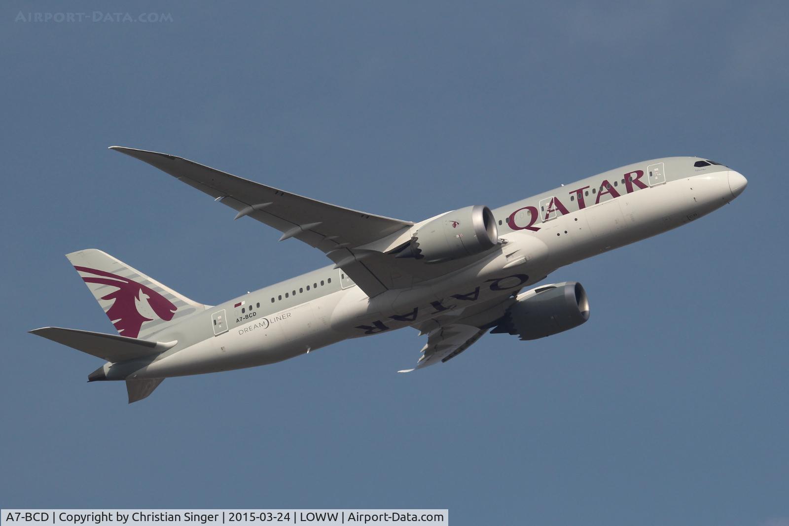 A7-BCD, 2013 Boeing 787-8 Dreamliner C/N 38322, T/O RWY 16