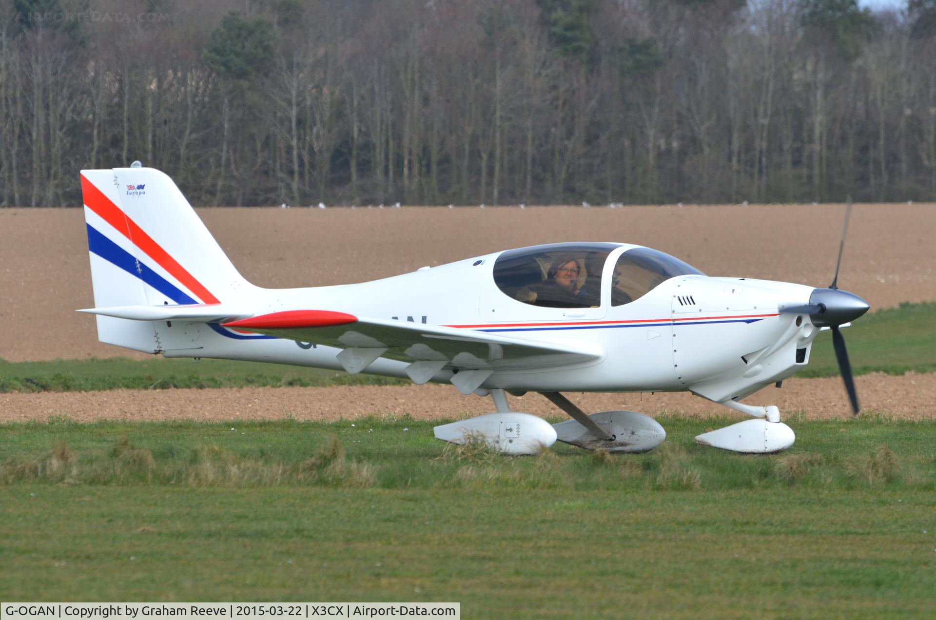 G-OGAN, 1999 Europa Tri Gear C/N PFA 247-12734, Just landed at Northrepps.