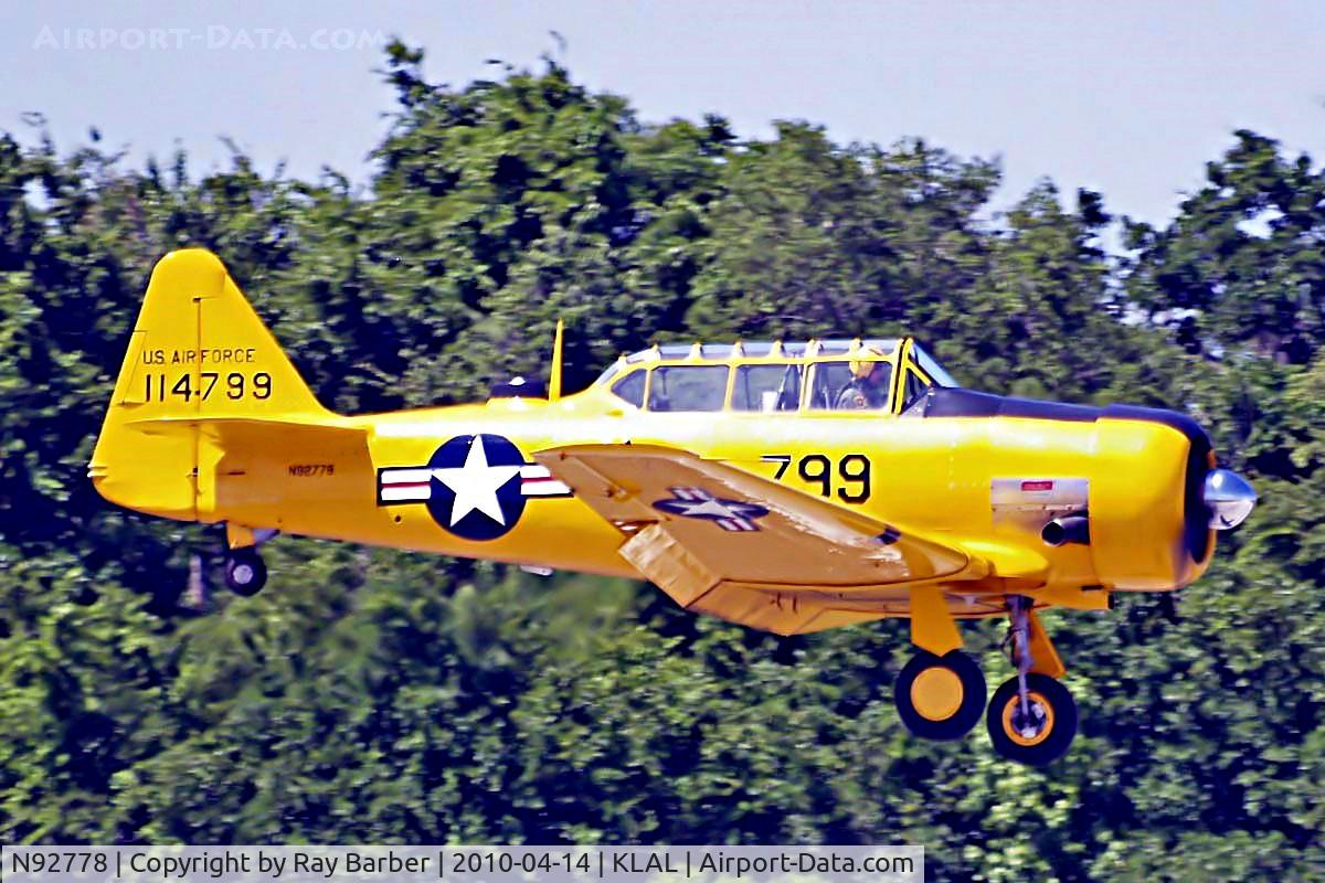 N92778, North American AT-6G Texan C/N 182-486 (51-14799), North American T-6G Texan [182-486] Lakeland-Linder~N 14/04/2010