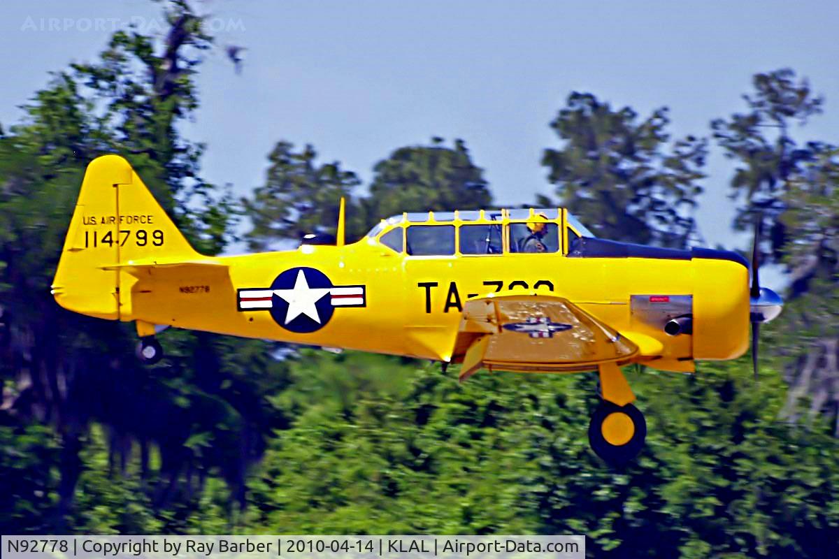 N92778, North American AT-6G Texan C/N 182-486 (51-14799), North American T-6G Texan [182-486] Lakeland-Linder~N 14/04/2010