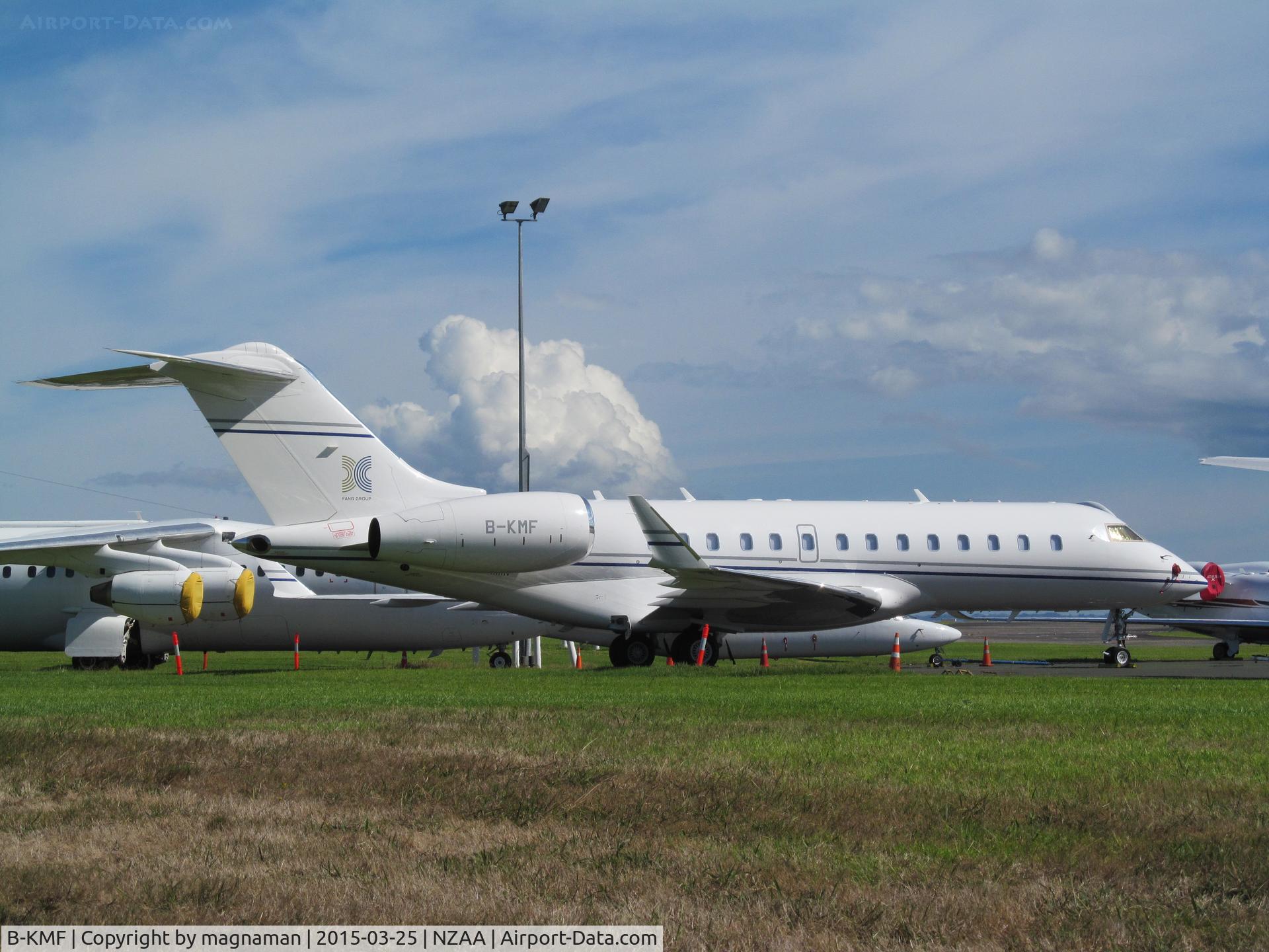 B-KMF, 2010 Bombardier BD-700-1A11 Global 5000 C/N 9998, On convair apron having arrived earlier today
