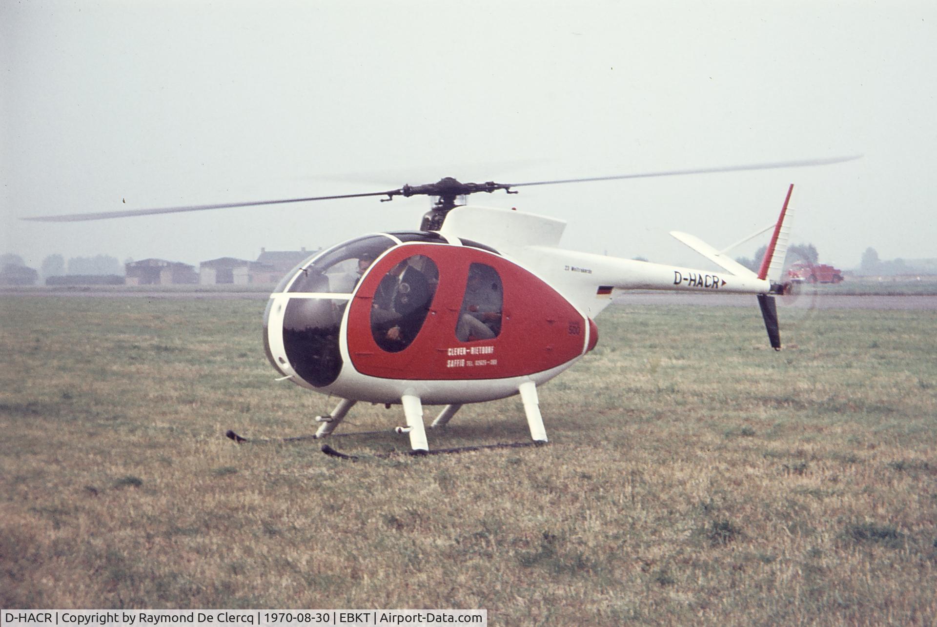 D-HACR, Hughes 369HE C/N 1190213E, At Wevelgem on 30-8-1970.