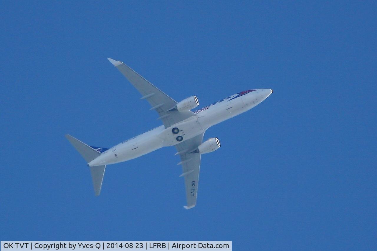 OK-TVT, 2012 Boeing 737-86N C/N 39394, Boeing 737-86N, Flight to Lanzarote (Canary island), Brest-Bretagne airport (LFRB-BES)