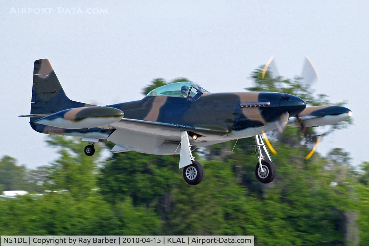 N51DL, 1944 North American P-51D Mustang C/N 26890, North American P-51D Mustang [109-26890] Lakeland-Linder~N 15/04/2010. Cavalier conversion.