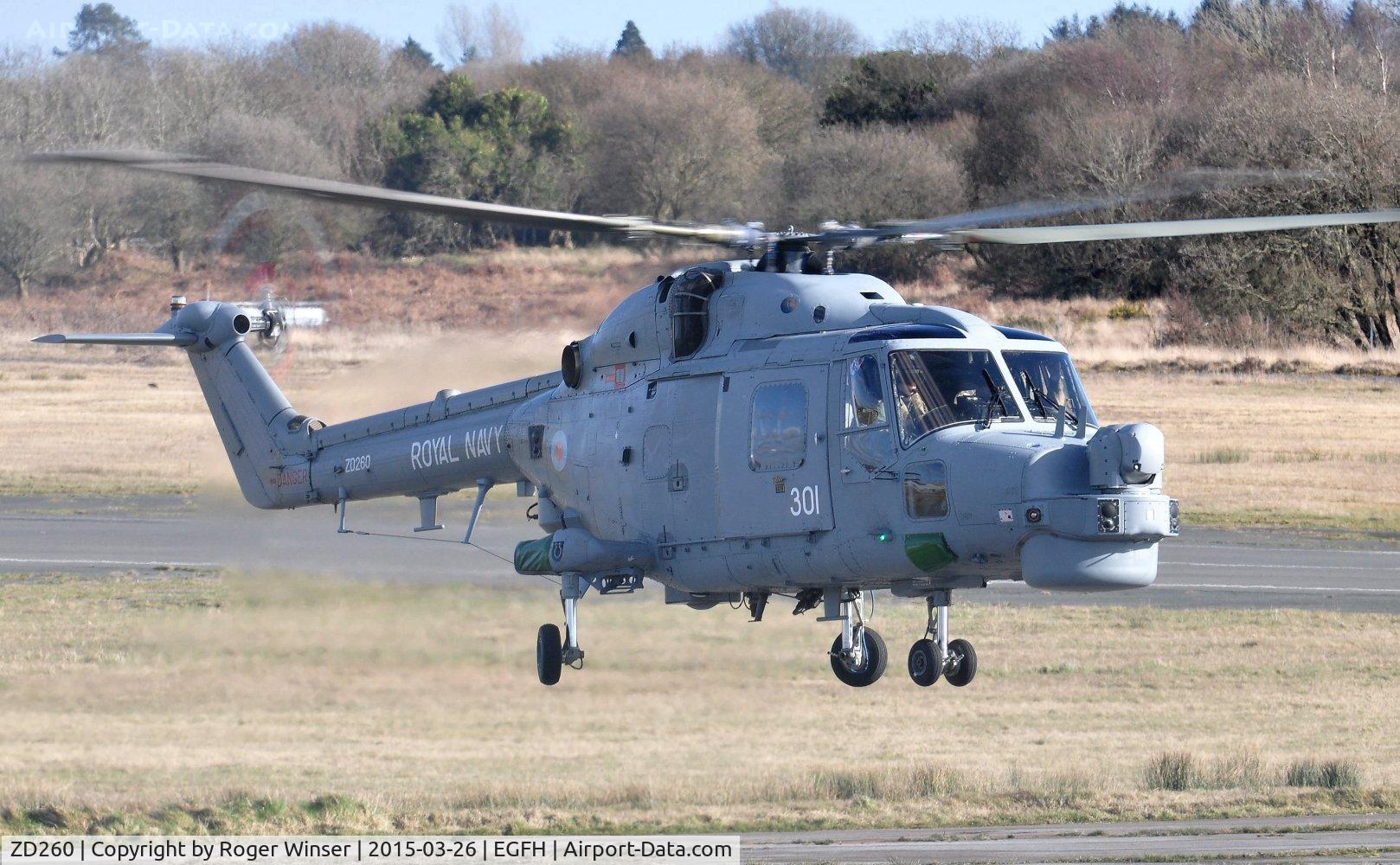ZD260, 1983 Westland Lynx HAS.8DSP C/N 292, Visiting Royal Navy Lynx helicopter coded 301of 815 NAS. Brought up to HMA.8SRU standards.