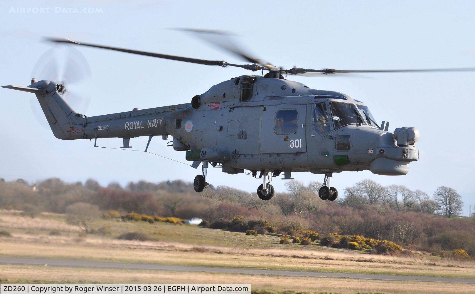 ZD260, 1983 Westland Lynx HAS.8DSP C/N 292, Visiting Royal Navy Lynx helicopter coded 301 of 815 NAS. Brought up to HMA.8SRU standards.