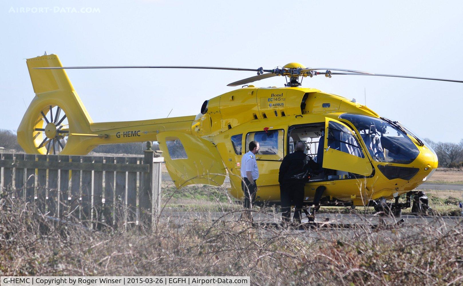 G-HEMC, 2014 Airbus Helicopters EC-145T-2 (BK-117D-2) C/N 20012, Visiting air ambulance helicopter operated by Bond Air Services. Previously registered D-HADM