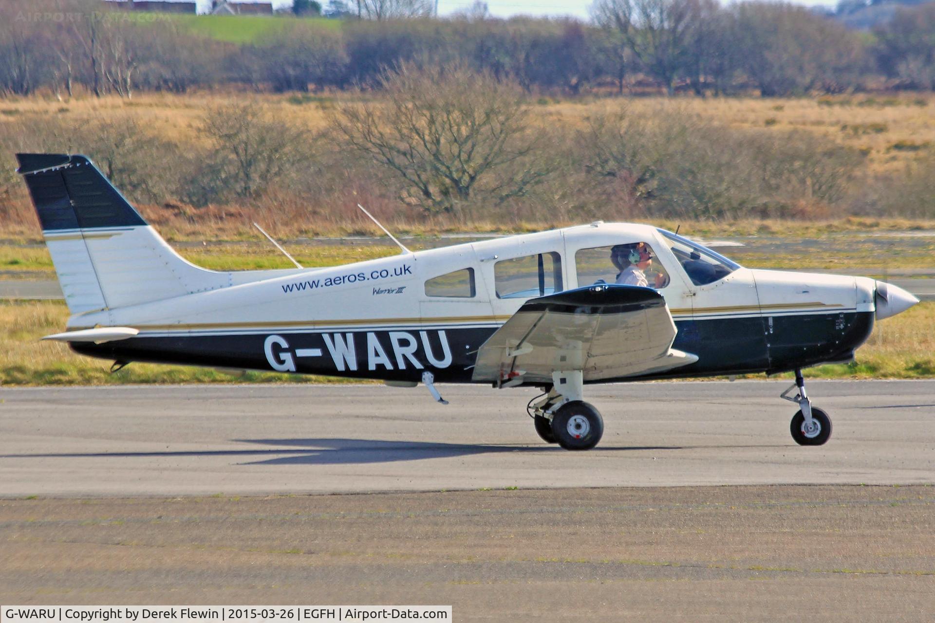 G-WARU, 1997 Piper PA-28-161 Cherokee Warrior III C/N 28-42023, Visiting Warrior III, Aeros, Gloucester and CWI based, previously N92880, G-WARU, EC-HVU, seen shortly after landing on runway 28.