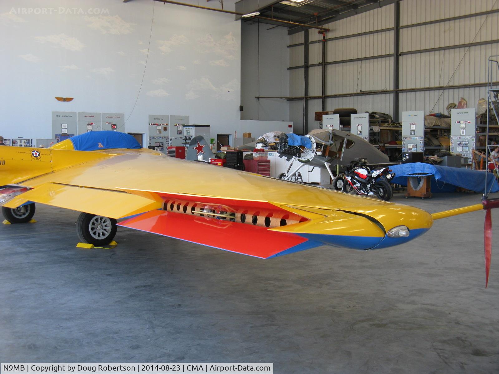 N9MB, 1945 Northrop N9M C/N 04, 1945 Northrop FLYING WING N9M, two Franklin XO-540-7 300 Hp pushers, XB37 bomber prototype, only nine of these Franklin engines ever produced. Experimental class. Wing detail
