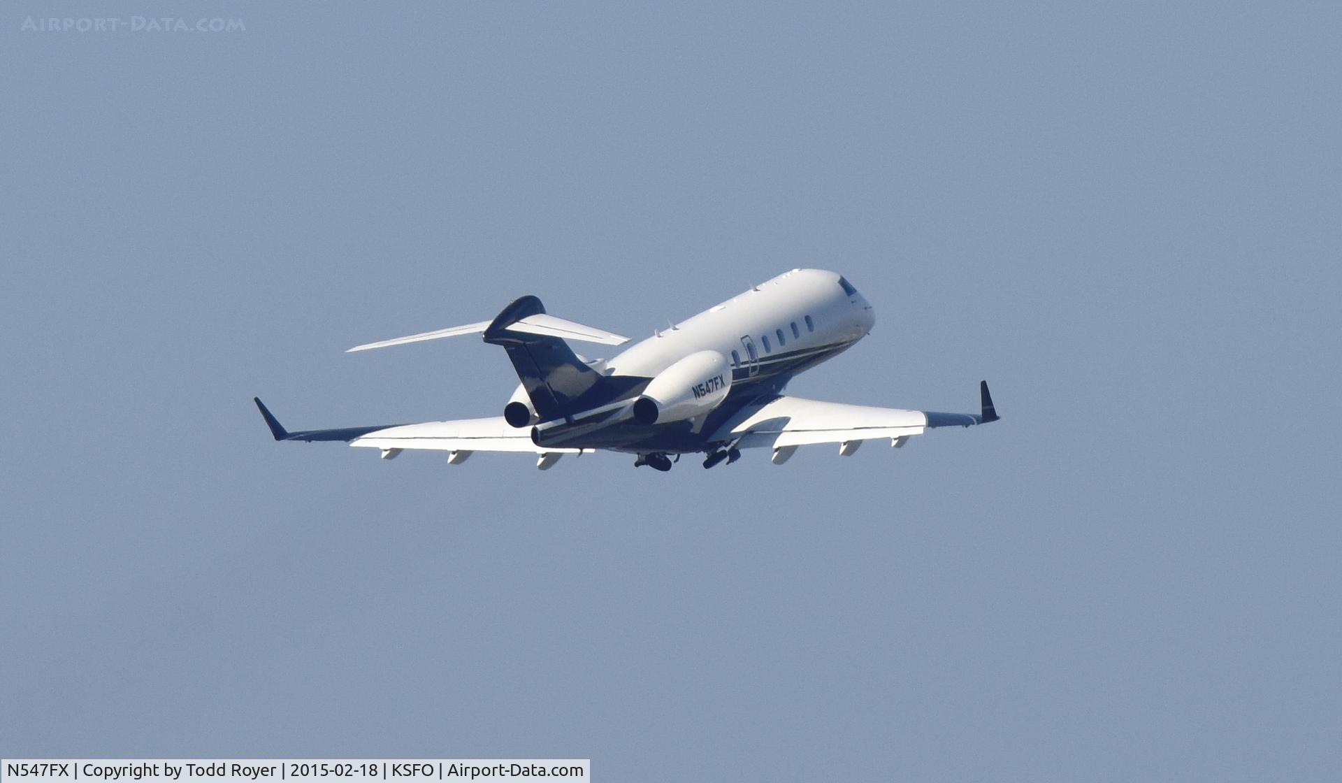 N547FX, 2011 Bombardier Challenger 300 (BD-100-1A10) C/N 20341, Departing SFO