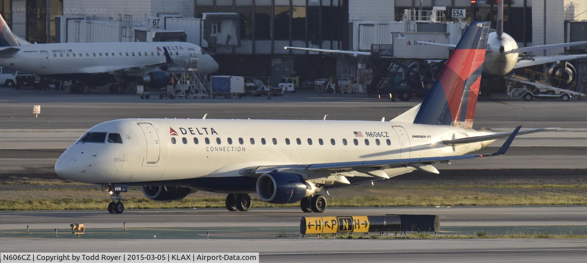 N606CZ, 2007 Embraer 175LR (ERJ-170-200LR) C/N 17000188, Arrived at LAX on 25L