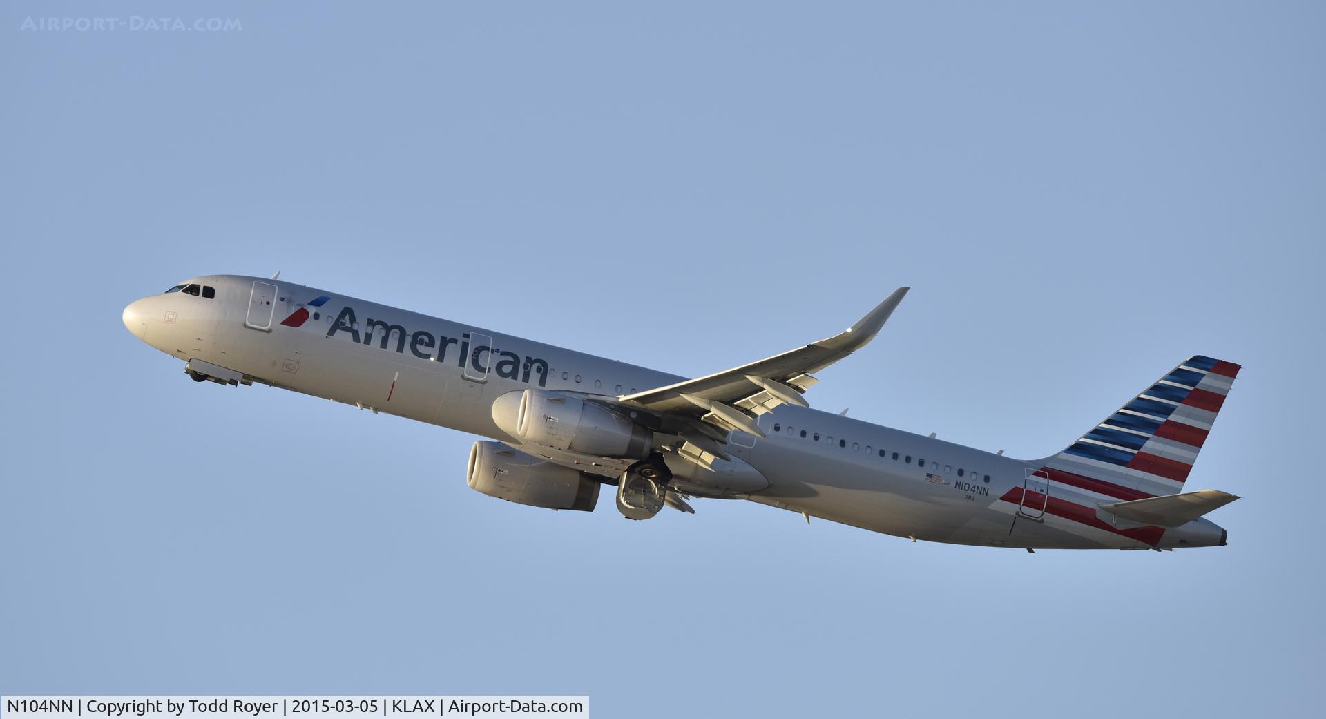 N104NN, 2013 Airbus A321-231 C/N 5895, Departing LAX On 25R