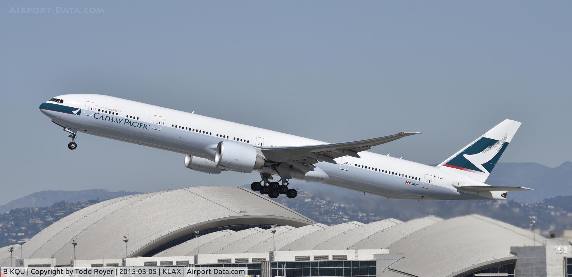 B-KQU, 2014 Boeing 777-367/ER C/N 42145, Departing LAX on 25R